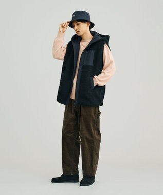 J.PRESS YORK STREET 【UNISEX】リバーシブル ボアベスト ブラック系