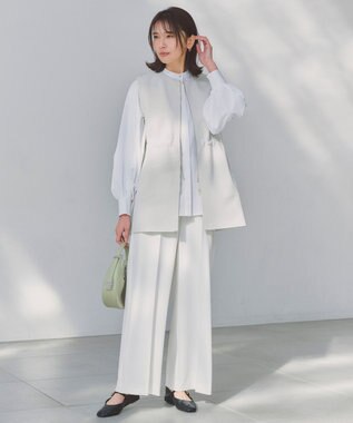 UNFILO BEAUTY FORM KNIT ZIPジレ グレージュ