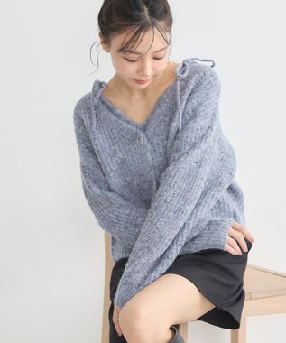 earth music&ecology 【WEB限定】SET2点ショートカーディガン＋リボンキャミソール Blue