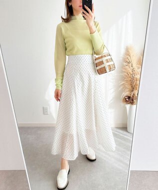 Green Parks AnriettMusee ドットフレアーロングスカート Off White