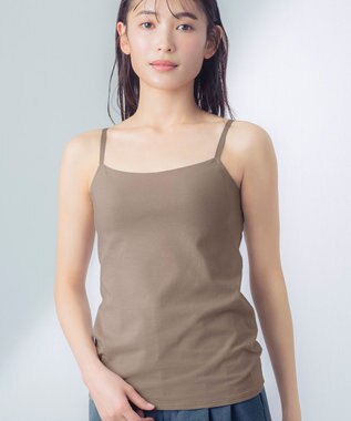 Wing カップ付きキャミソール 綿混(身生地部) ラク きれいなバストシルエット 【シンクロブラトップ 綿混タイプ】 ブラトップ ET1032 ウイング／ワコール ベージュ