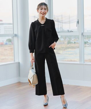 Tiaclasse 【ダブルクロス】2wayボウタイ風ブラウス ブラック