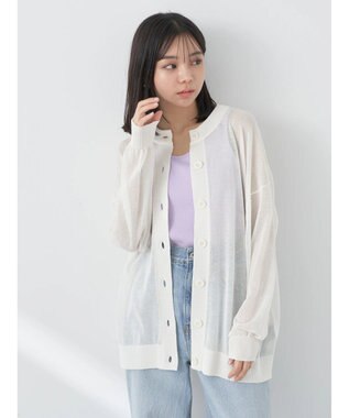 earth music&ecology シアーニットカーディガン White