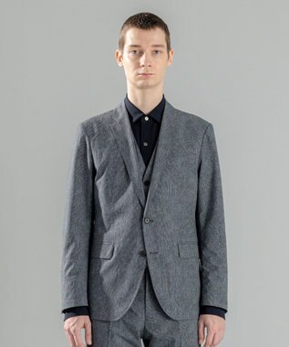 JOSEPH HOMME 新型・新柄【洗える/ストレッチ/シワになりにくい/セットアップ対応可】クールドッツストレッチ 　ジャケット ライトグレー系