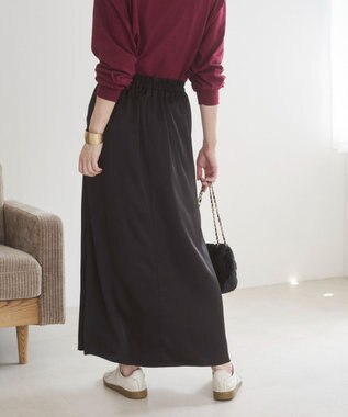 WEGO 【ANGIE VINTAGE】サテンマーメイドスカート ブラック