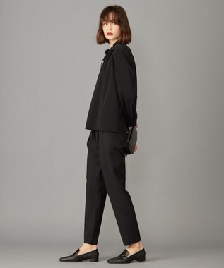 ICB 【洗える】マラボーテジョーゼット デザインカットソー ブラック系