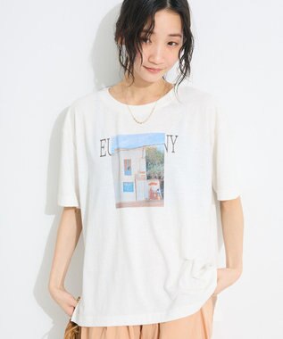 CRAFT STANDARD BOUTIQUE ラメ天竺フォトプリントTEE Off White