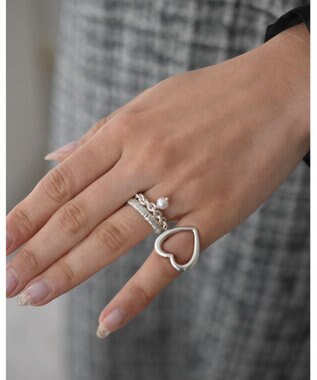 yoaa シルバー925 ピンクアコヤチェーンリング シルバー925