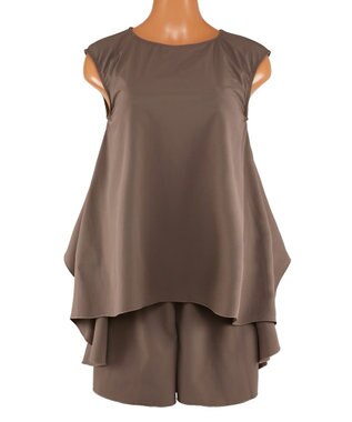 San-ai Resort（三愛水着楽園） 【UPF50＋】　タンクトップキュロット3点セット　9M・11L　【San-ai Resort（サンアイリゾート）】 ブラウン