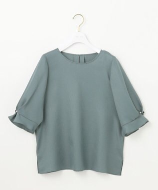 ANY SIS S 【速乾・接触冷感】スムージーポリエステル クルーネック ブラウス スモーキーミント