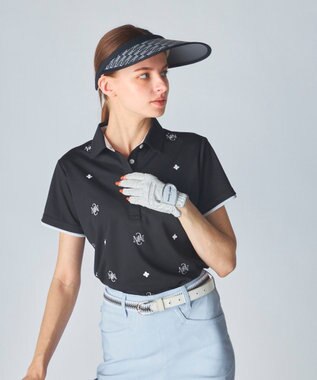 FILA GOLF／marie claire 【marie claire SPORT】ロゴ刺繍半袖ポロシャツ ブラック