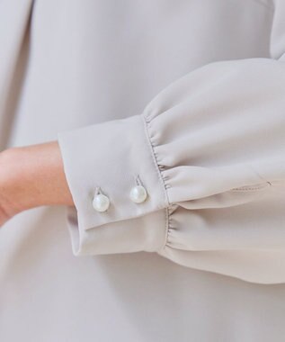 Tiaclasse 【ダブルクロス】2wayボウタイ風ブラウス グレージュ