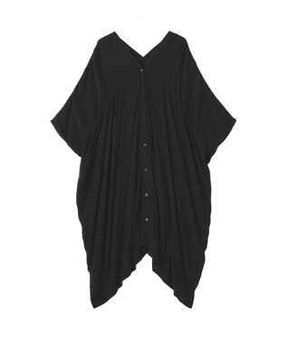 Green Parks ハシゴレースレーヨンクレープチュニック Black