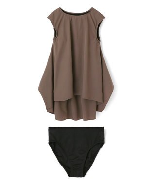 San-ai Resort（三愛水着楽園） 【UPF50＋】　タンクトップキュロット3点セット　9M・11L　【San-ai Resort（サンアイリゾート）】 ブラウン