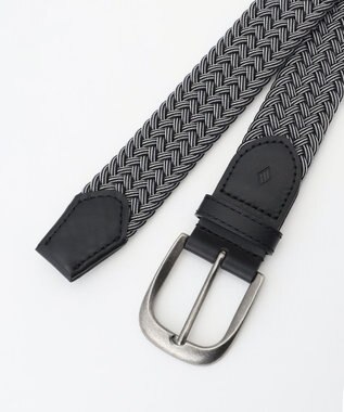 JOSEPH ABBOUD 【イタリア素材・ストレッチ・日本製】 ストレッチミックスブレイズ ベルト ブラック系