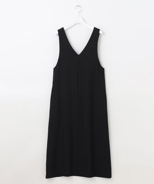 J.PRESS LADIES L 【洗える・イージーケア・UVカット・接触冷感】 ストレッチバックサテンジョーゼット ジャンパースカート ブラック系