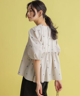 組曲 L 【WEB限定】ミニフラワーエンブロイダリー ブラウス ベージュ系7