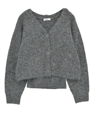 earth music&ecology 【WEB限定】SET2点ショートカーディガン＋リボンキャミソール Charcoal Gray