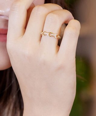 Tiaclasse 【安田美沙子さん着用】キュービックチェーンリング ゴールド