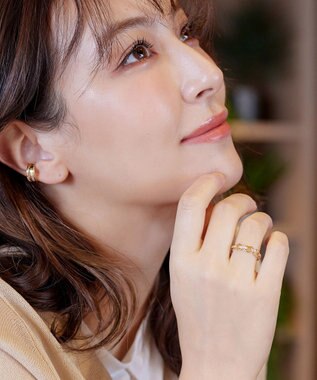 Tiaclasse 【安田美沙子さん着用】キュービックチェーンリング ゴールド
