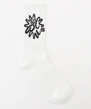 PW CIRCULUS 【虫よけ加工】【WOMEN】サークルロゴ　ミドルソックス  ゴルフ ホワイト系