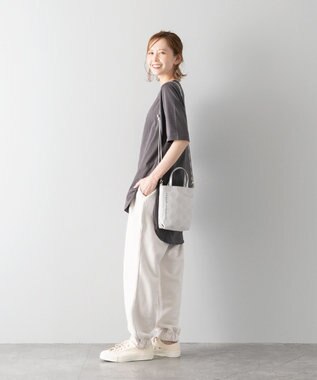 MIYABIYA La quoh with kirakaracho  南蛮七宝ベーシックプリント ミニ２WAYショルダー 月白(ライトグレー)