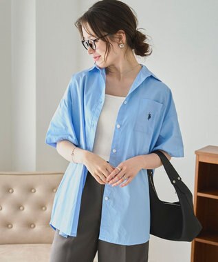 WEGO USPOLOハーフスリーブシャツ ブルー