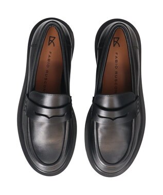 INTER-CHAUSSURES 【FABIO RUSCONI】ラウンドトウ厚底ローファー ブラック