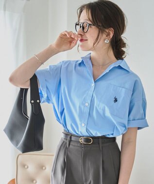 WEGO USPOLOハーフスリーブシャツ ブルー