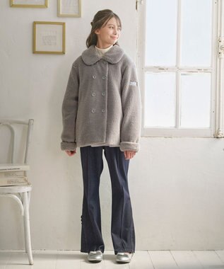 組曲 KIDS 【150-170㎝】スライバー ピーコート グレー