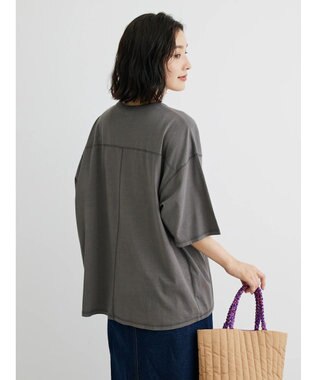 Green Parks ５分袖ピグメントロゴプルオーバー Gray