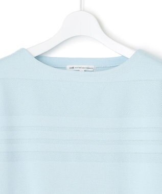 23区 【洗える】ラスターコットンポリエステル ニット スカイブルー系