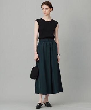 ICB 【洗える】オーガニックコットンリブ ノースリーブニット ブラック系