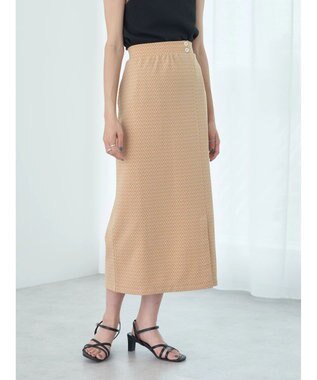 earth music&ecology シェブロン柄タイトスカート Orange