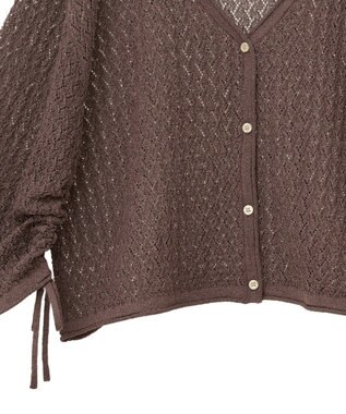 AMERICAN HOLIC 2WAYレース編みニットカーディガン Brown