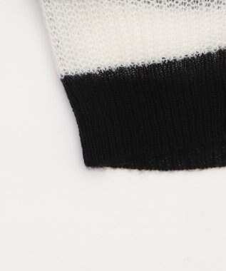 WEGO 【25年秋冬新作】モヘアタッチ2WAYリボンカーデ ホワイトボーダー