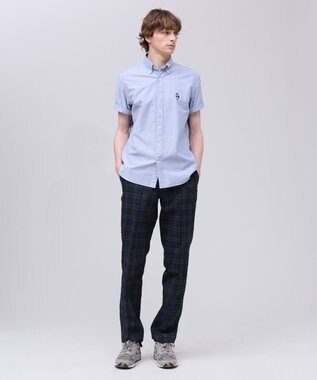 J.PRESS MEN クールマックスサッカー ステムテーパードパンツ ネイビー系3