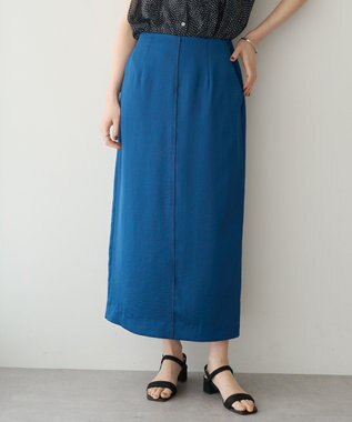 YECCA VECCA シャイニーツイルナロースカート Dark Blue