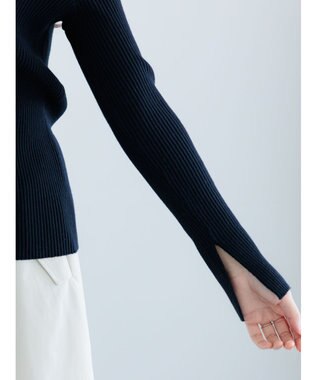 Te chichi リブVネックカーディガン ネイビー