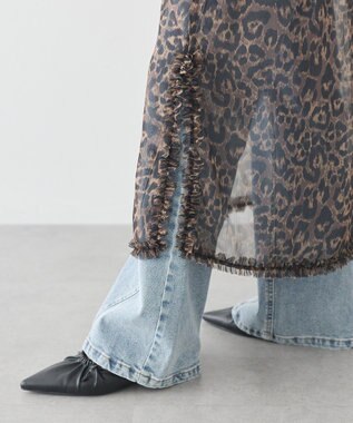 earth music&ecology レイヤードスカート(Long) Leopard