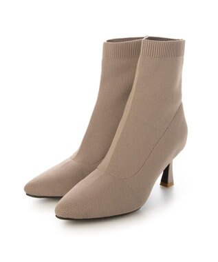 MODE ET JACOMO <noyau>ストレッチショートブーツ ベージュ