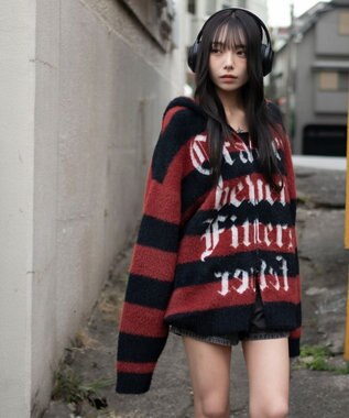 WEGO シャギーグラフィックZIPパーカー