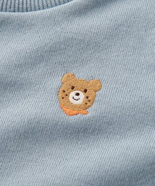 MIKI HOUSE HOT BISCUITS 【70-120cm】【Everyday Series】ワンポイント くすみカラー裏毛パイルトレーナー ストームブルー