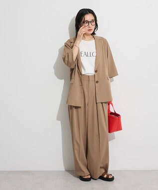 Green Parks タックワイドパンツ Mocha