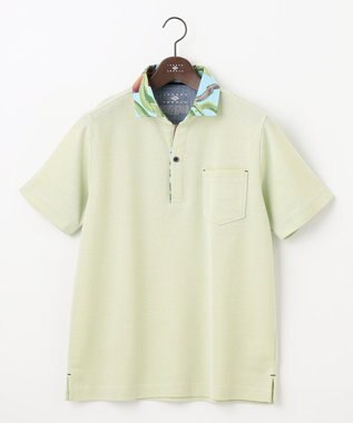 JOSEPH ABBOUD 【日経スタイルマガジン掲載・KAHALAコラボ・高機能】カハラ アロハ ダディ 半袖 ポロシャツ ライトグリーン系