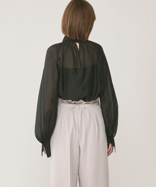 GRACE CONTINENTAL シアーボウタイブラウス ブラック
