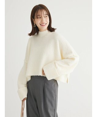 Green Parks ・Ｐｅｔｉｔ　Ｆｌｅｕｒ　ブークレワイドニット Off White