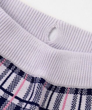 ANY KIDS しあわせタッチ ニット スカート ネイビーチェック