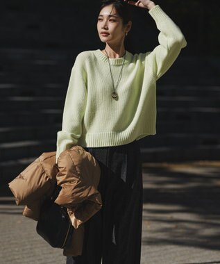 23区 L 【GISELe掲載】ウールカシミヤ パフスリーブ ニット スモーキーグリーン系