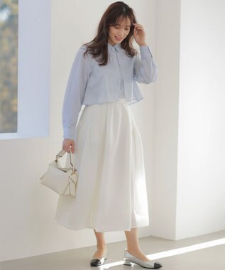 組曲 【WEB限定】シアージャカード スカート ホワイト系